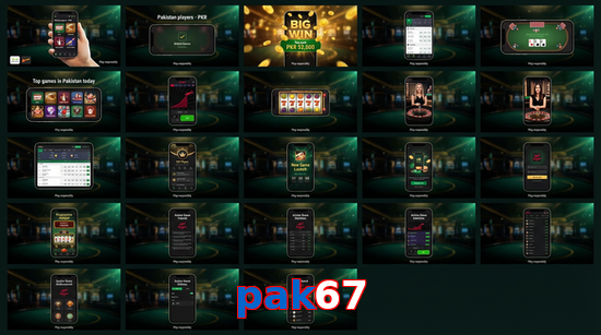 Main screen of Pak67 bet page for PK players